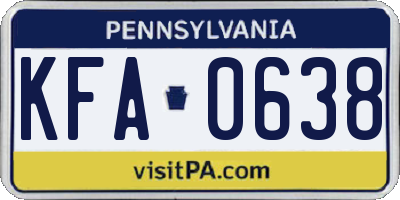 PA license plate KFA0638