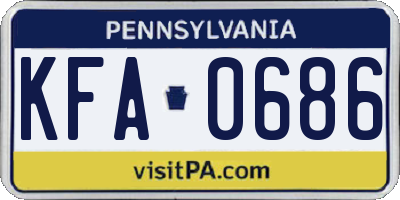 PA license plate KFA0686