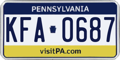 PA license plate KFA0687