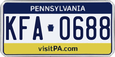 PA license plate KFA0688