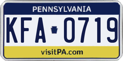 PA license plate KFA0719