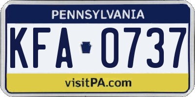 PA license plate KFA0737