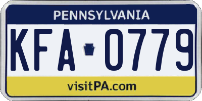 PA license plate KFA0779