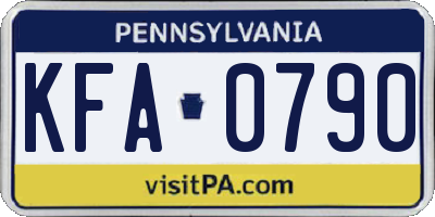 PA license plate KFA0790
