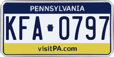 PA license plate KFA0797