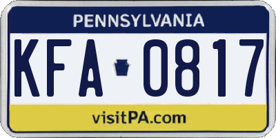PA license plate KFA0817