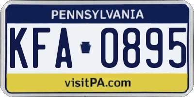 PA license plate KFA0895