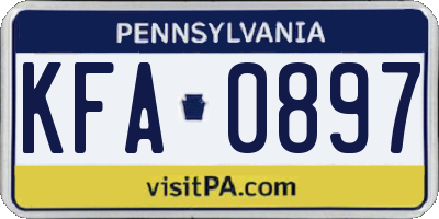 PA license plate KFA0897