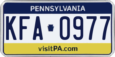 PA license plate KFA0977