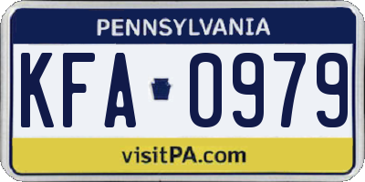 PA license plate KFA0979