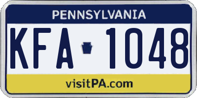 PA license plate KFA1048