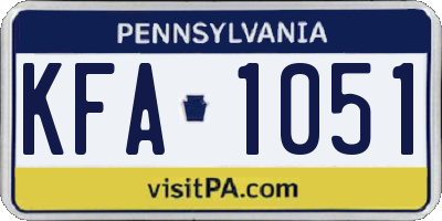 PA license plate KFA1051
