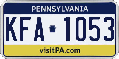 PA license plate KFA1053