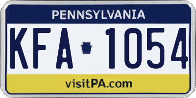 PA license plate KFA1054