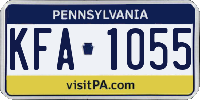 PA license plate KFA1055
