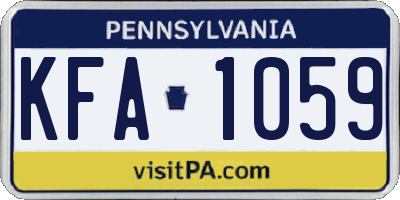 PA license plate KFA1059