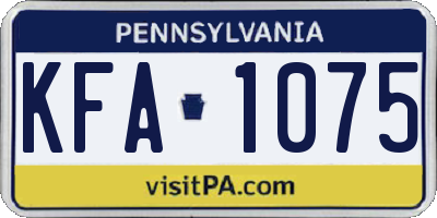 PA license plate KFA1075