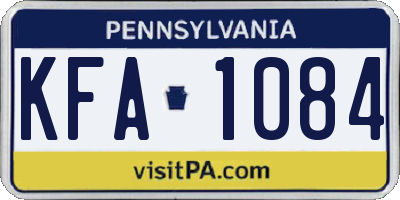 PA license plate KFA1084