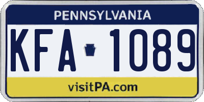 PA license plate KFA1089