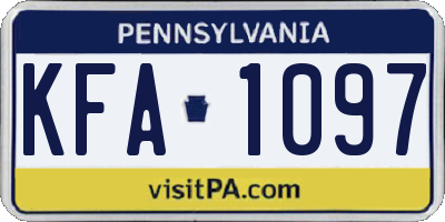 PA license plate KFA1097