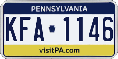 PA license plate KFA1146