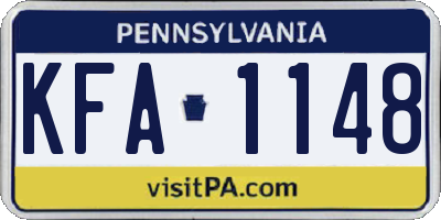 PA license plate KFA1148