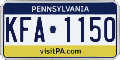 PA license plate KFA1150