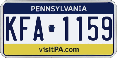 PA license plate KFA1159