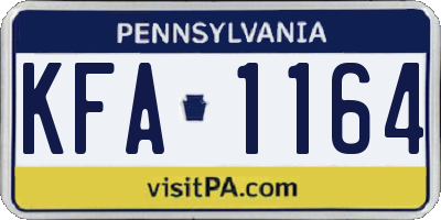 PA license plate KFA1164