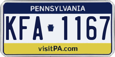 PA license plate KFA1167