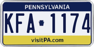 PA license plate KFA1174