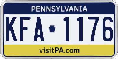 PA license plate KFA1176