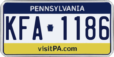 PA license plate KFA1186