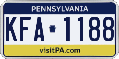 PA license plate KFA1188