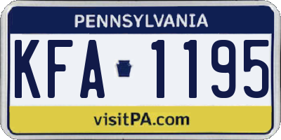 PA license plate KFA1195