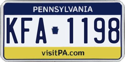 PA license plate KFA1198