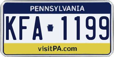 PA license plate KFA1199
