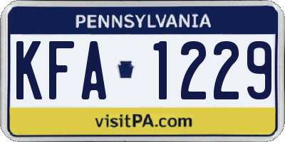 PA license plate KFA1229