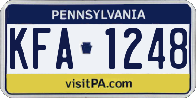 PA license plate KFA1248