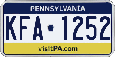 PA license plate KFA1252