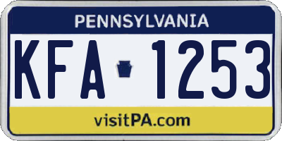 PA license plate KFA1253