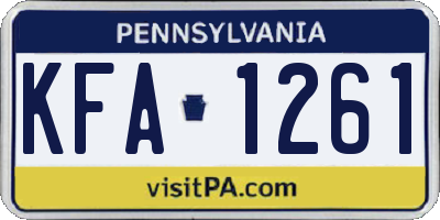 PA license plate KFA1261