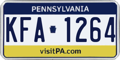 PA license plate KFA1264