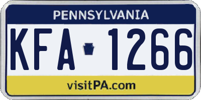 PA license plate KFA1266