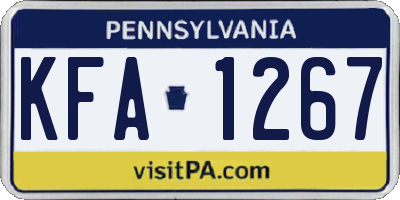 PA license plate KFA1267