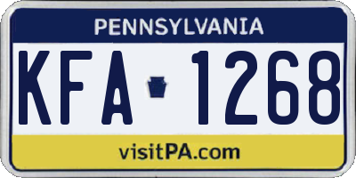 PA license plate KFA1268