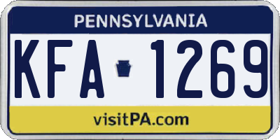 PA license plate KFA1269