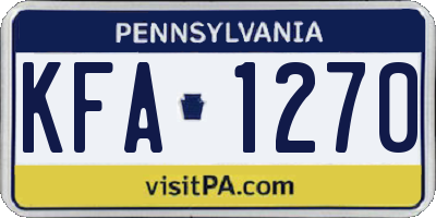 PA license plate KFA1270