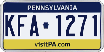 PA license plate KFA1271