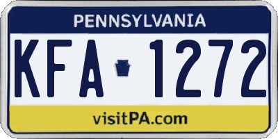 PA license plate KFA1272